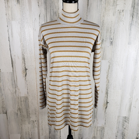 Vanessa Virginia Metallic Striped Tunic Sz XS - Picture 2 of 8